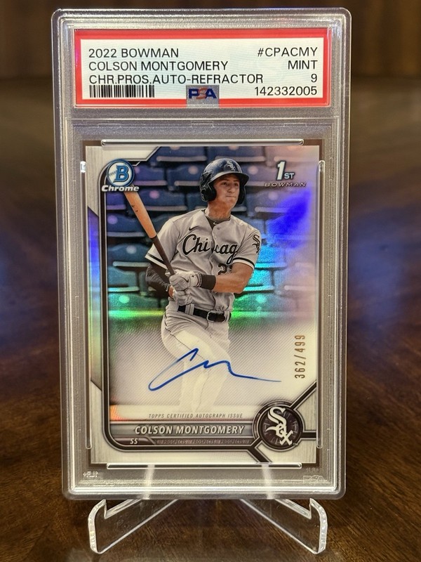2022 Bowman Chrome Draft Colson Montgomery 1st Refractor Auto /499 PSA 9