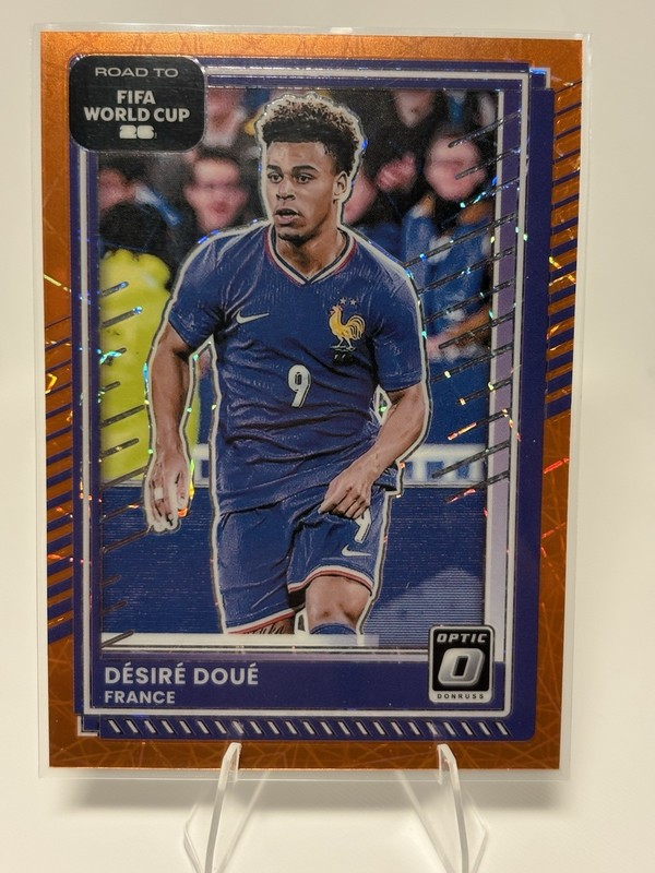 2025-26 Donruss Optic Desire Doue Orange Laser #90 /199 France