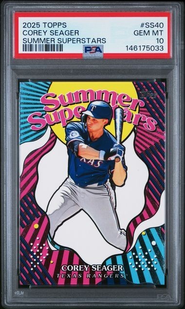 2025 Topps Summer Superstars #SS40 Corey Seager Texas Rangers PSA 10 view 1