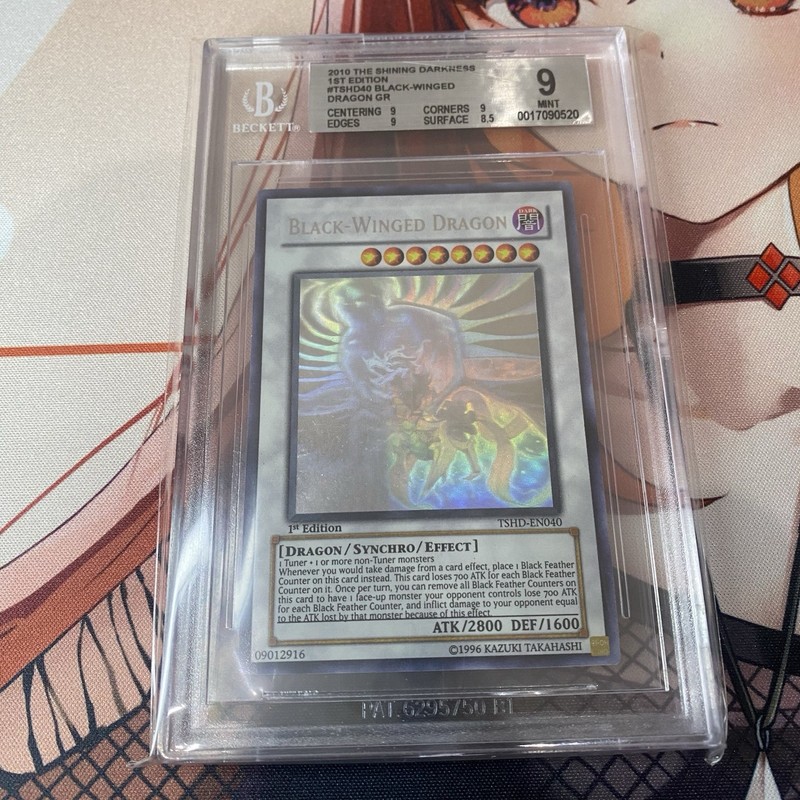 BGS 9 2010 Yu-Gi-Oh! 1st Edition Black-Winged Dragon TSHD-EN040 Ghost Rare PSA