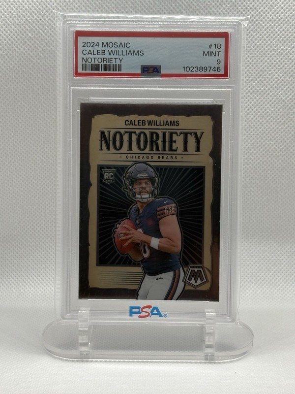Panini Mosaic 2024 Notoriety Caleb Williams #18 Chicago Bears RC PSA 9