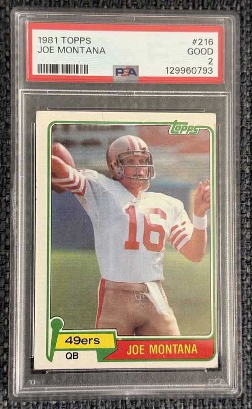 1981 Topps Joe Montana #216 PSA 2 view 2