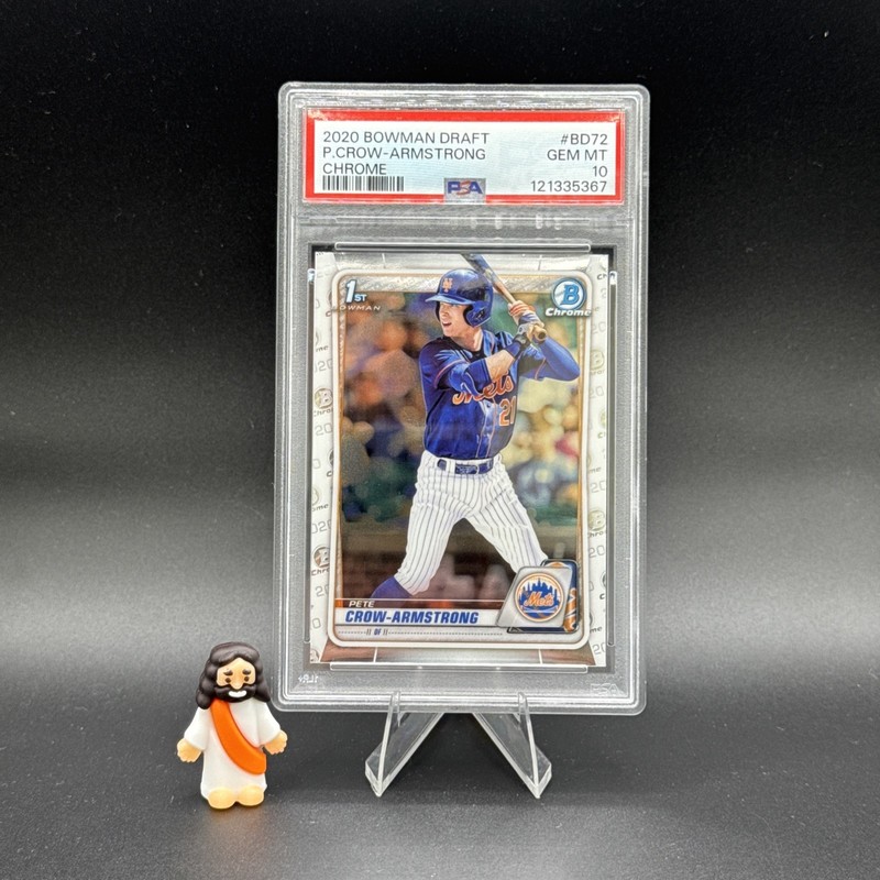 2020 Bowman Draft Pete Crow-Armstrong Chrome PSA 10 Mets BD-72 Rookie Gem