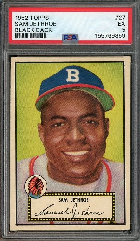1952 Topps #27 Sam Jethroe EX Black Back PSA 5 Boston Braves 9859