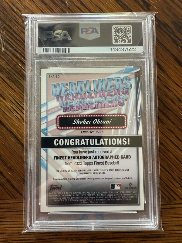 2023 Topps Finest - Finest Headliners Auto Shohei Ohtani Red /5 Pop 1 view 2