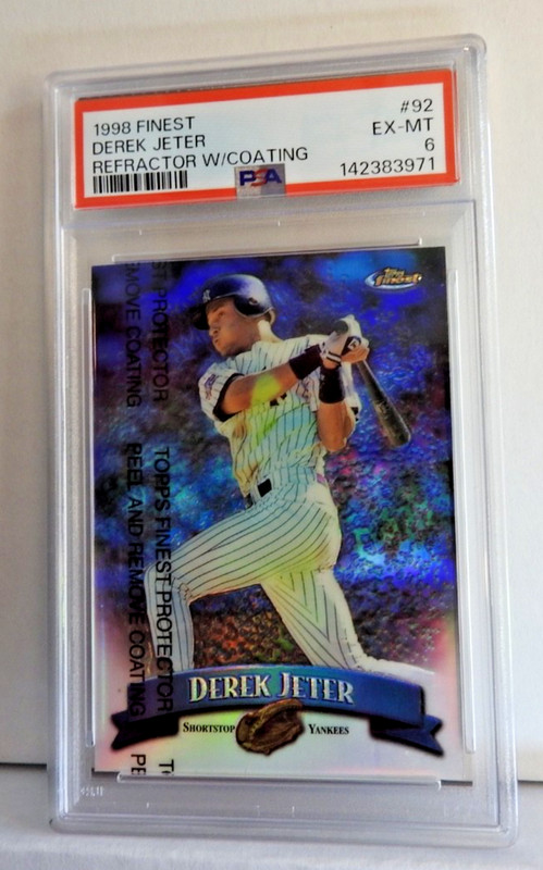 1998 FINEST DEREK JETER REFRACTOR #92~PSA 6~POP 22 W/ ONLY 19^~MINT CARD & CASE!
