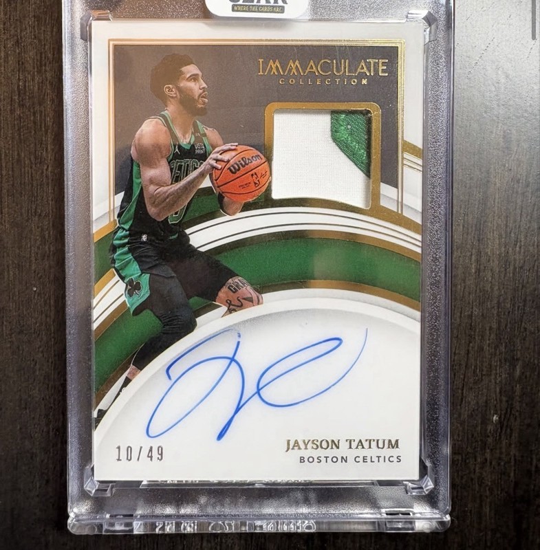 JAYSON TATUM On-card Auto Game Used Patch /49 2021 Immaculate Two Color Patch