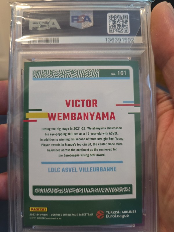 PSA 2023 Donruss Victor Wembanyama #161 RC ROOKIE Legends PSA 8 view 2