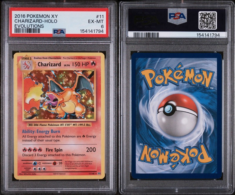 2016 Pokémon XY Evolutions Charizard Holo 11/108 PSA 6