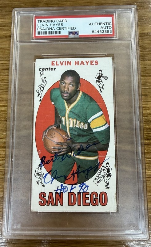 Elvin Hayes Signed 1969 Topps #75 Rookie RC Auto Inscriptions PSA/DNA