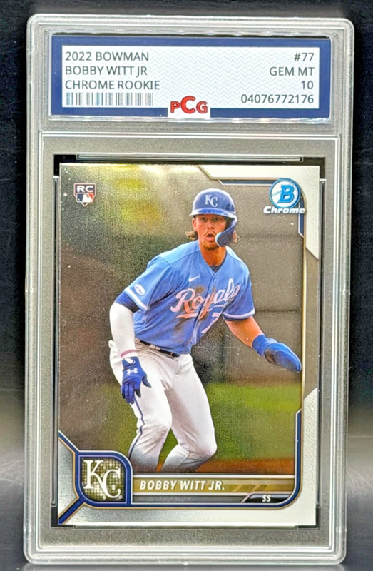 2022 Bowman Chrome Baseball Bobby Witt Jr. RC Rookie PCG 10 GEM MINT #77