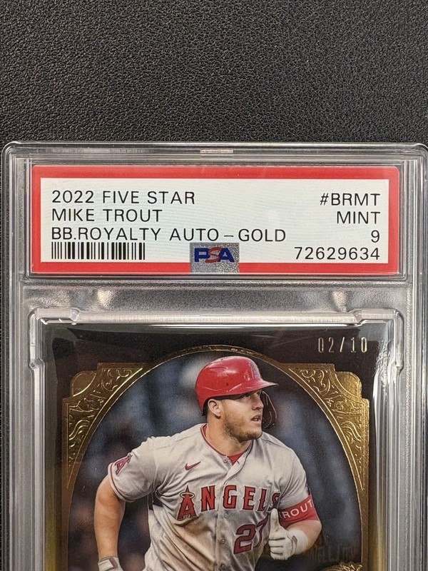2022 Topps Five Star Mike Trout Royalty Auto Gold /10 PSA 9 Angels SSP view 2