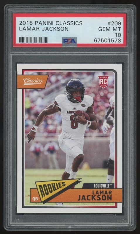 2018 Panini Classics Lamar Jackson RC #209 PSA 10