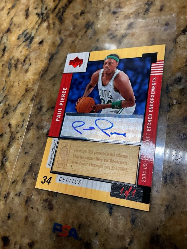 PAUL PIERCE #1/1 Auto 2004 Upper Deck Hardcourt Etched Endorsements Floor Patch