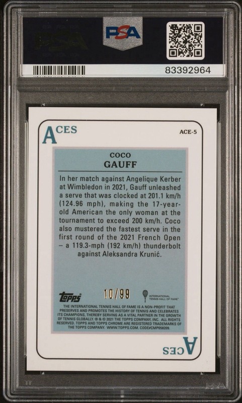 2021 Topps Sapphire Coco Gauff  Rookie Aces White /99 PSA 10 LOW POP SSP 💎 view 2
