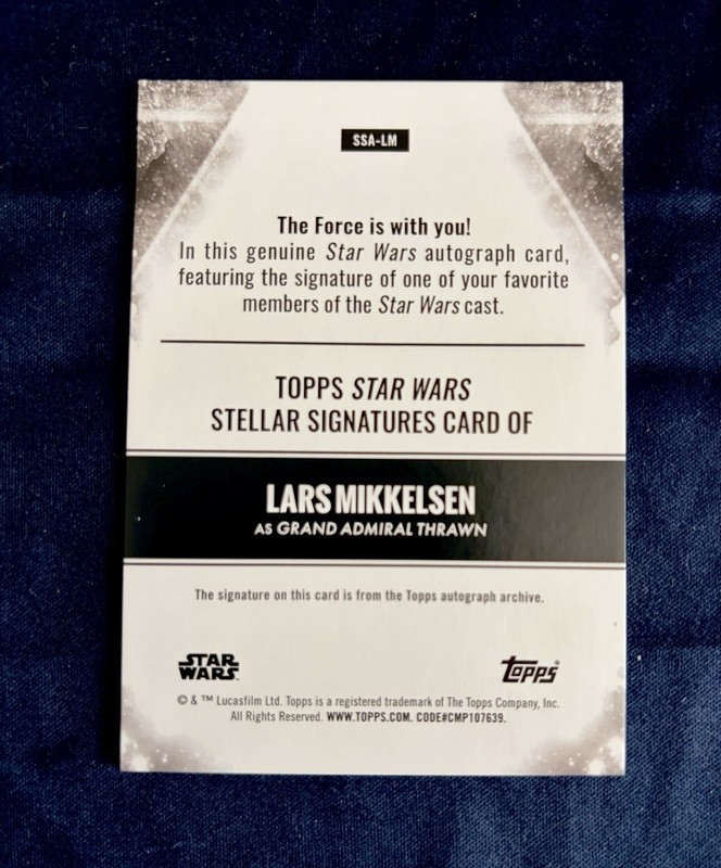 Grand Admiral Thrawn - Topps Star Wars Stellar Signatures - On Card Auto !! view 2