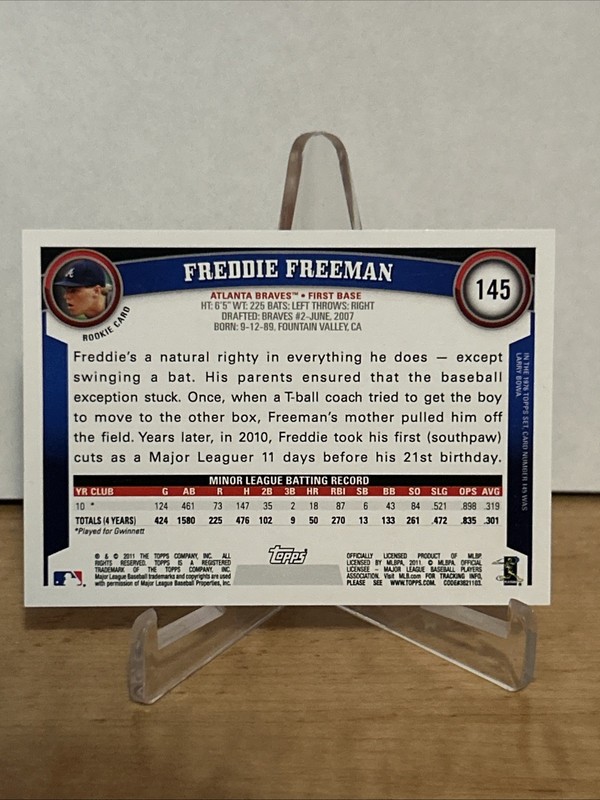 2011 Topps - Freddie Freeman #145 (RC) view 2