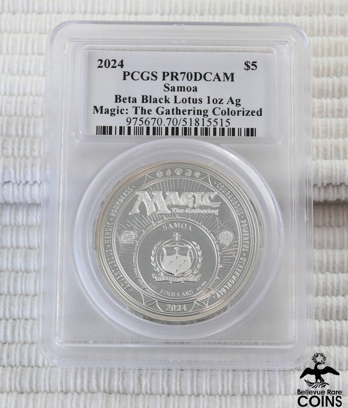 2024 Samoa Magic the Gathering: BETA BLACK LOTUS Silver 1oz Coin PCGS PR70 DCAM view 2
