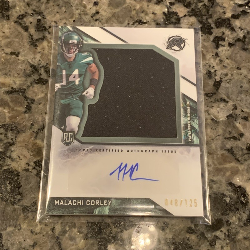 Malachi Corley 2024 Resurgence #RPA-MC Rookie Patch Auto White Surge /125 RC view 1