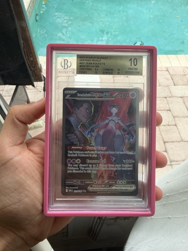 2025 Pokemon SV Destined Rivals Team Rocket's Mewtwo ex #231/182 BGS Pristine 10