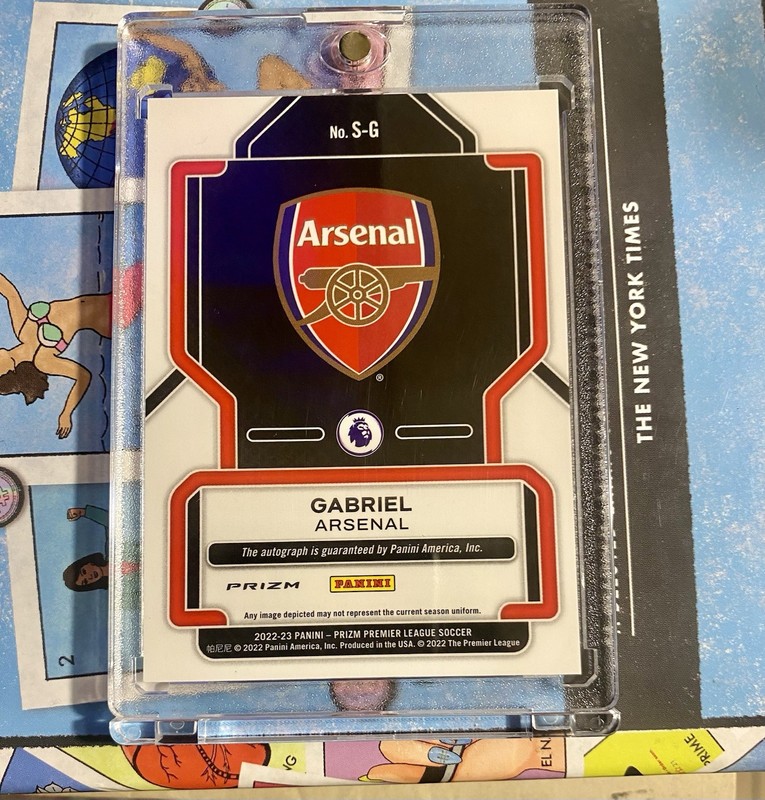 2022/23 Panini Prizm Red Stars Gabriel Magalhaes Autograph  Auto Arsenal SP view 2