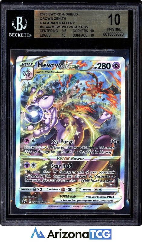 Pokemon 2023 Mewtwo VSTAR GG44 Galarian Gallery Crown Zenith PRISTINE BGS 10