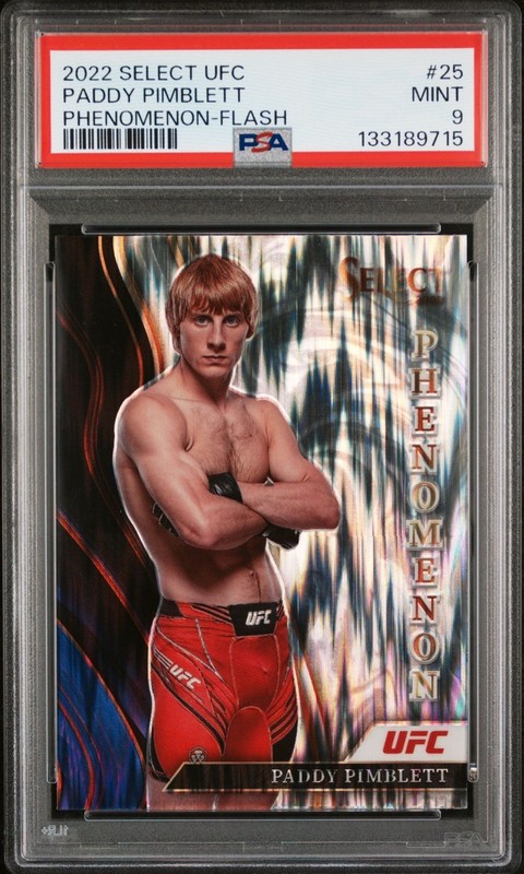 Paddy Pimblett 2022 Panini Select UFC Phenomenon Silver Flash Prizm RC PSA 9