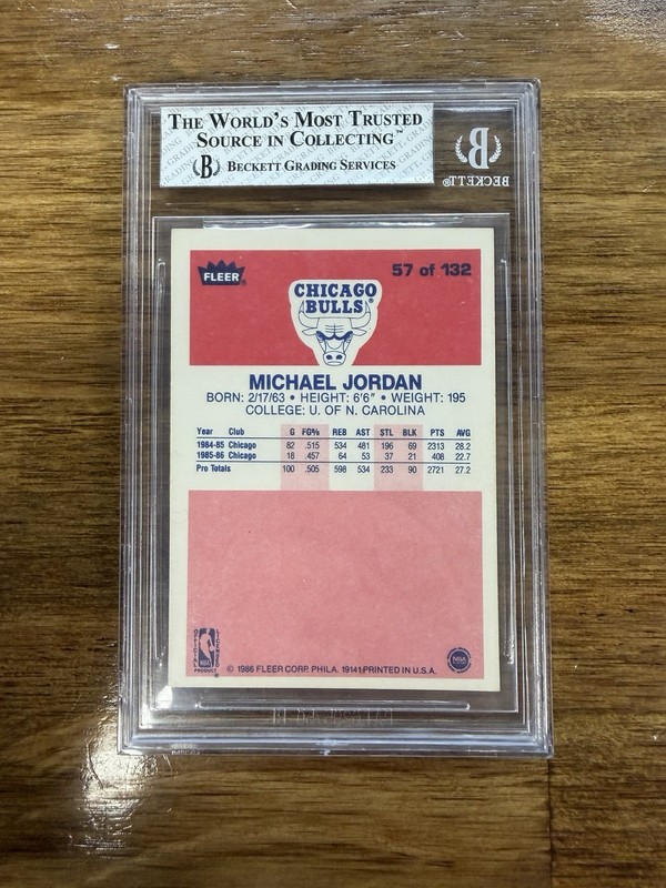 1986 Fleer Michael Jordan #57 BGS 6 Rookie view 2