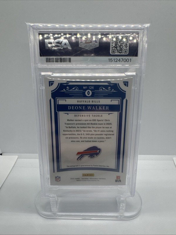 2025 National Treasures Deone Walker Auto  /25 PSA 9 view 2