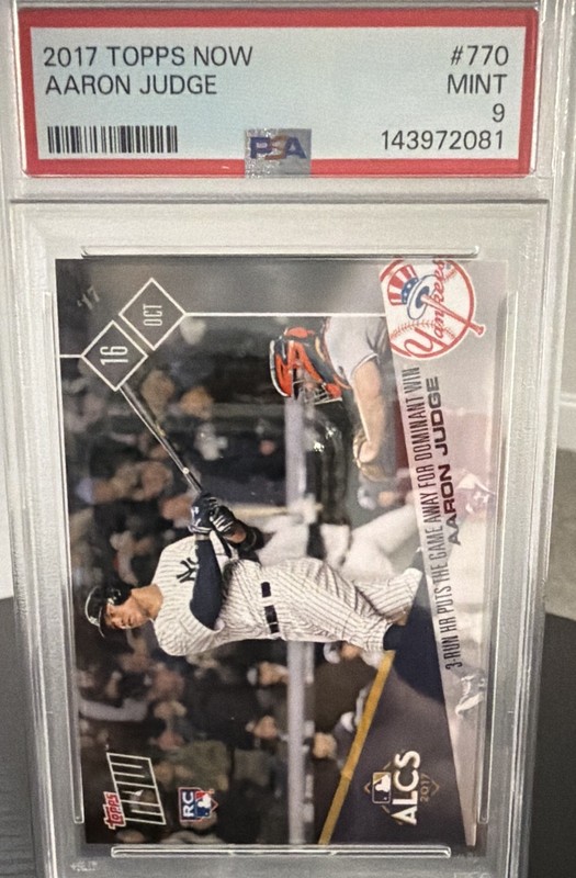 Topps 2017 Topps Now Aaron Judge New York Yankees ALCS #770 /2777 RC PSA 9