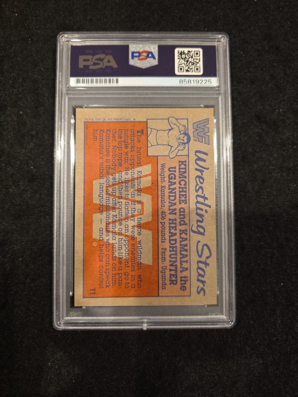 Kamala Signed 1987 Topps WWF #11 Rookie Card WWE RC Autograph PSA/DNA view 2