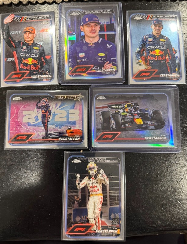 2024 Topps Chrome F1 Max Verstappen Lot (6) Refractors Sprint Winners GP Winners
