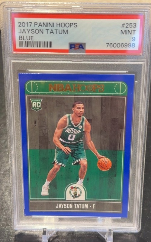 Jayson Tatum 2017-18 Panini NBA Hoops Blue Parallel Rookie PSA 9