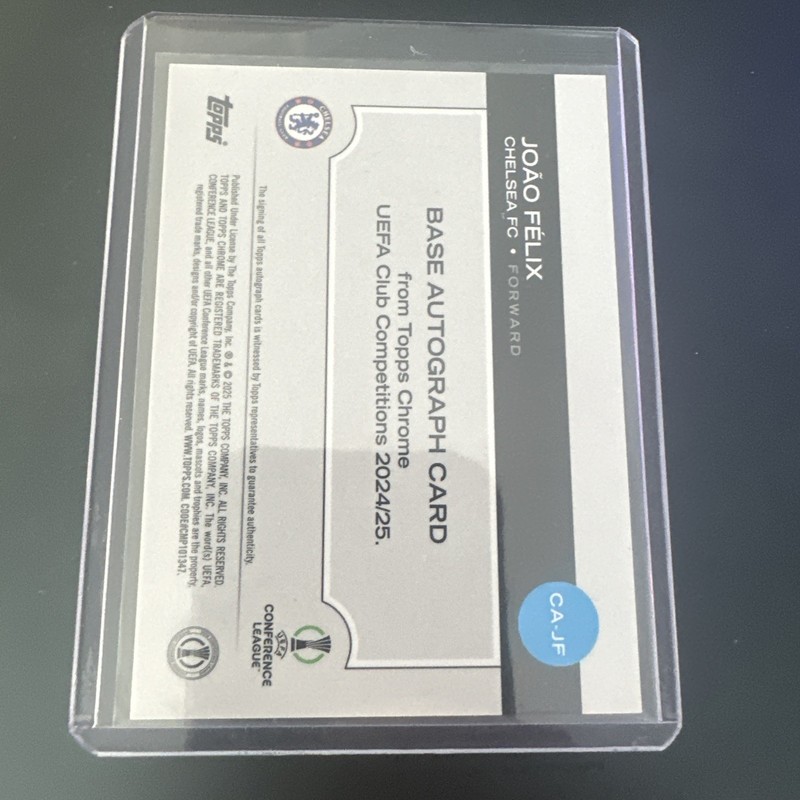 2025 Topps Chrome UCC Joao Felix Auto /25 view 2