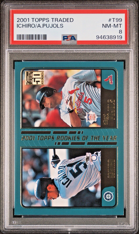 2001 Topps Traded Ichiro Suzuki Albert Pujos #T99 Rookie RC PSA 8 NM-MT