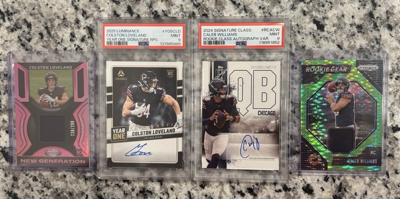 PSA 9 Caleb Williams Auto PS9 Colston Loveland auto ++ Rookie Patches