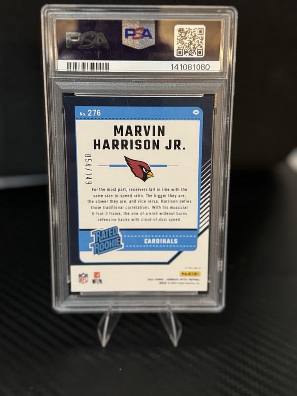 2024 Panini Donruss Optic Marvin Harrison Jr. Flex Prizm #276 /149 PSA 9 Rookie view 2