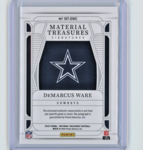2024 Panini National Treasures PATCH AUTO #/49 DeMarcus Ware Cowboys view 2
