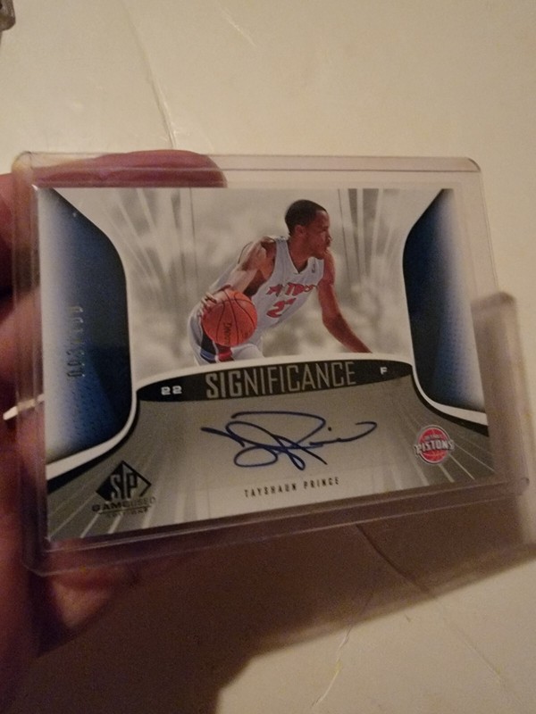 Tayshaun Prince Auto Card # 3/100 Autograph Significance SP Game Used Pistons