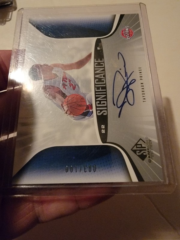 Tayshaun Prince Auto Card # 3/100 Autograph Significance SP Game Used Pistons view 2