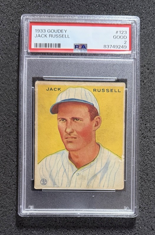 1933 Goudey - #123 Jack Russell - PSA 2 view 1