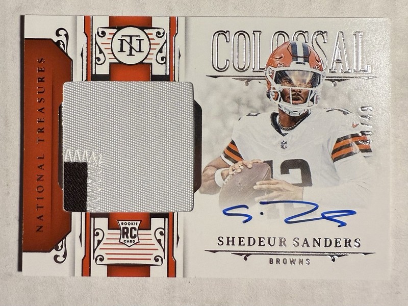 2025 Panini National Treasures Colossal RPA Shedeur Sanders Auto /49 Browns