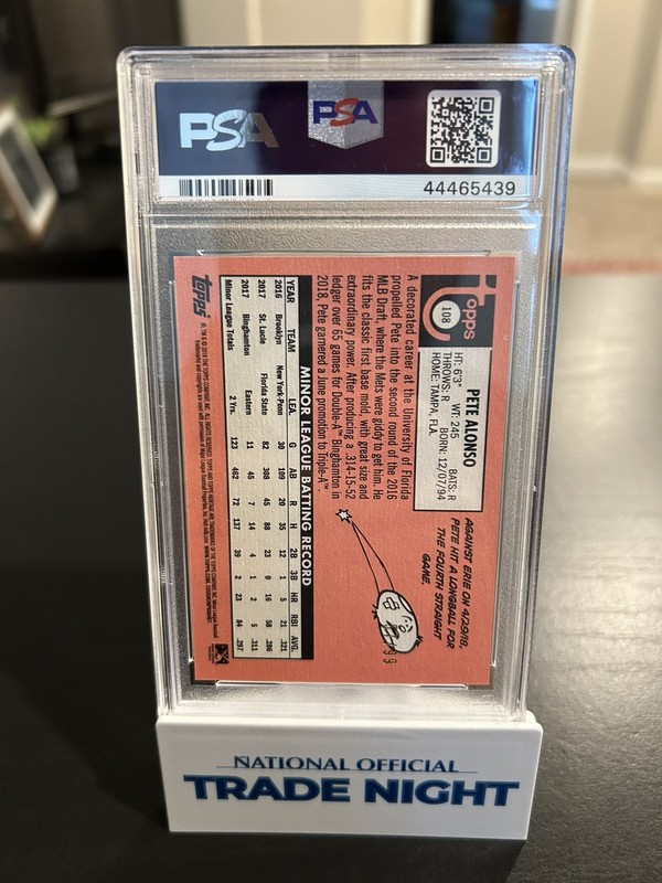 2018 Topps Heritage Minor League Edition Blue /99 Pete Alonso PSA 10 POP 4 RARE view 2