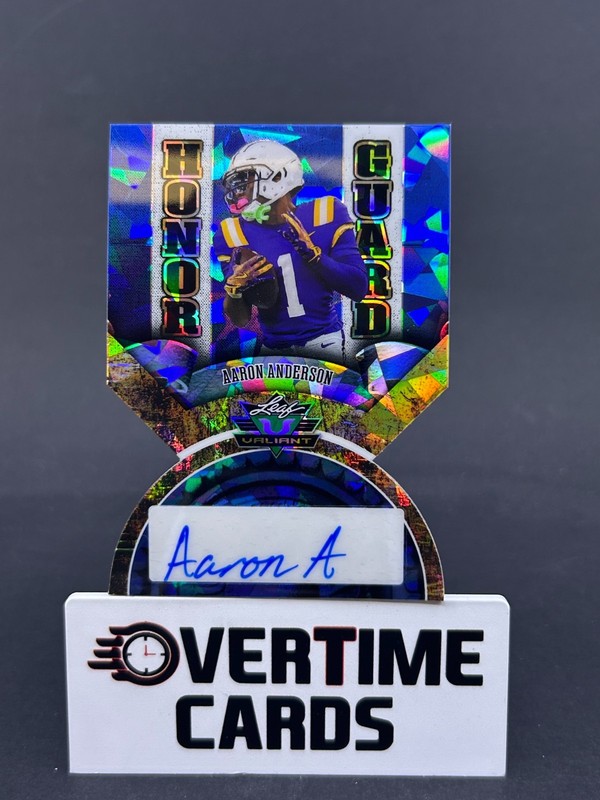 2025 Leaf Valiant Aaron Anderson Blue Honor Guard Die Cut One of One Auto 1/1