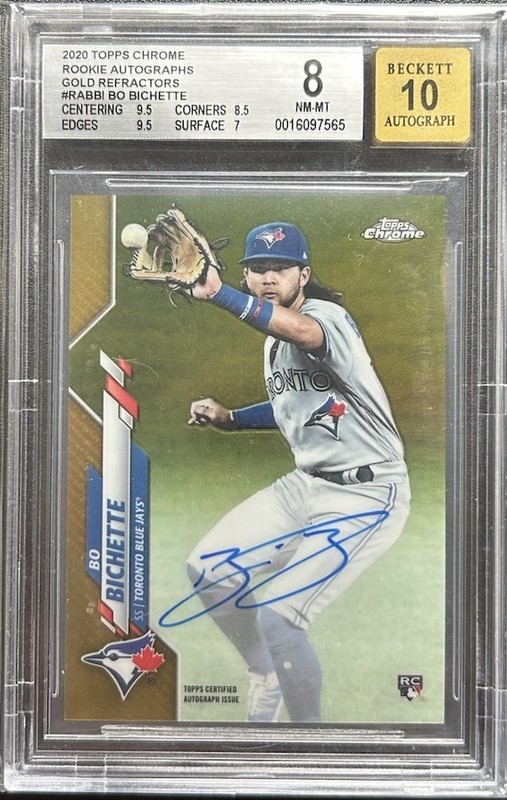 Bo Bichette 2020 Topps Chrome Gold Refractor Rookie Auto /50 BGS 8 (#RA-BBI)