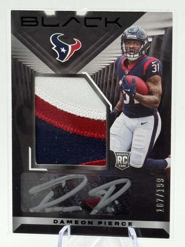 2022 Panini Black - Dameon Pierce Rookie Tri - Color Patch Auto /199 (AU, MEM)