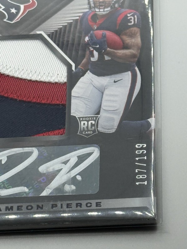 2022 Panini Black - Dameon Pierce Rookie Tri - Color Patch Auto /199 (AU, MEM) view 2