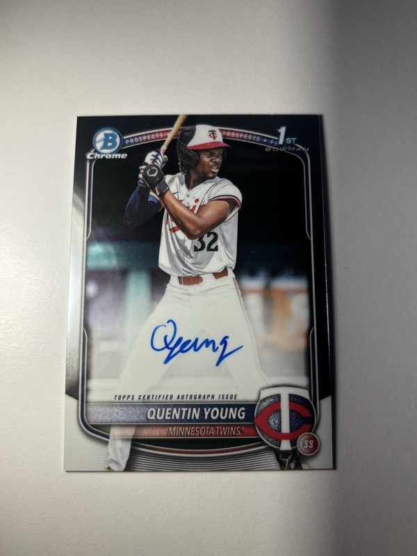 2025 Bowman Draft Quentin Young Twins 1st Bowman Chrome Auto CPA-QY view 1