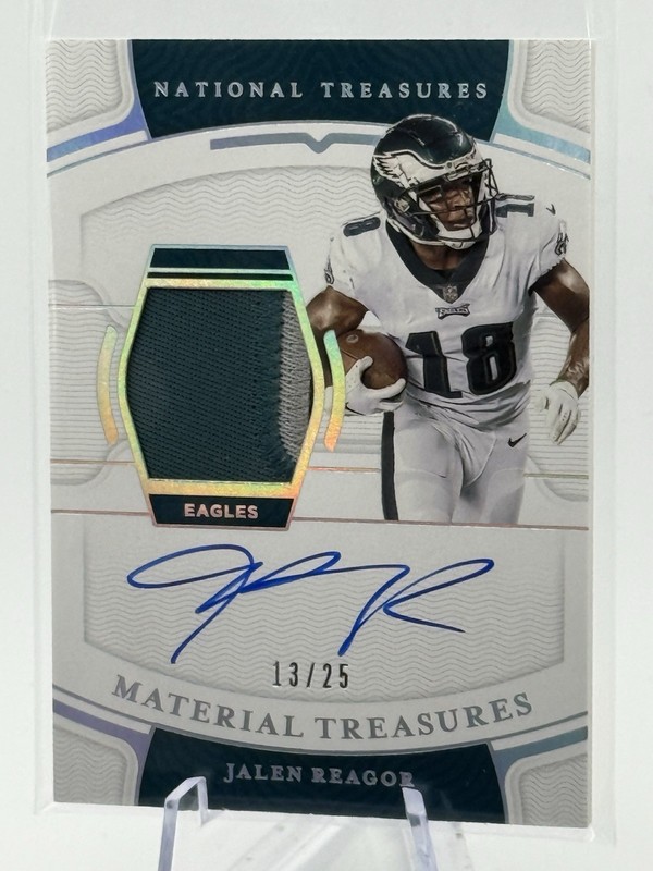 2021 National Treasures - Jalen Reagor Holo Silver Material Treasures Auto /25