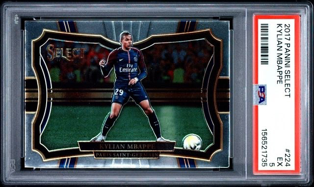 Kylian Mbappe 2017 Panini Select Rookie Card #224 Paris St. Germain PSA EX 5